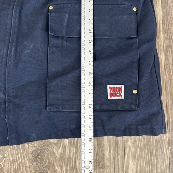 VTG Tough Duck Down Filled Work Jacket Mens 2XL Long Canvas Corduroy Collar Coat - Picture 7 of 16